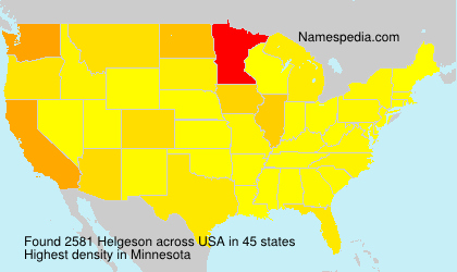 Surname Helgeson in USA