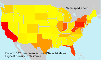 Surname Hershman in USA