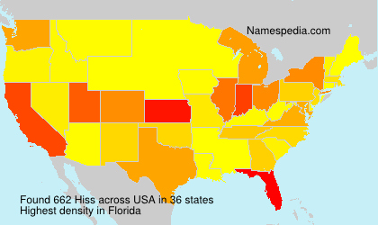 Surname Hiss in USA