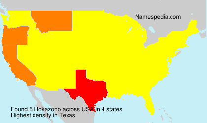 Surname Hokazono in USA