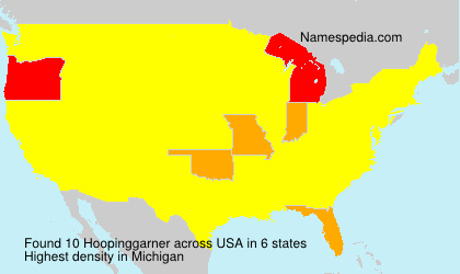 Surname Hoopinggarner in USA