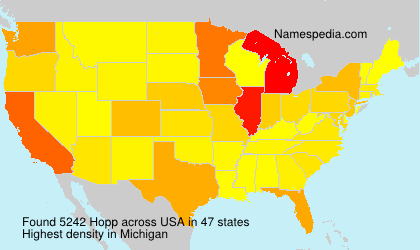 Surname Hopp in USA