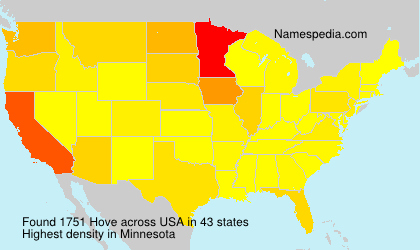 Surname Hove in USA
