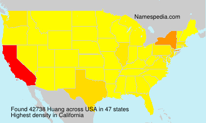 Surname Huang in USA