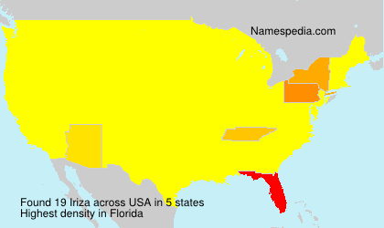 Surname Iriza in USA