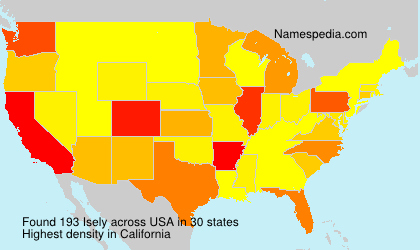 Surname Isely in USA