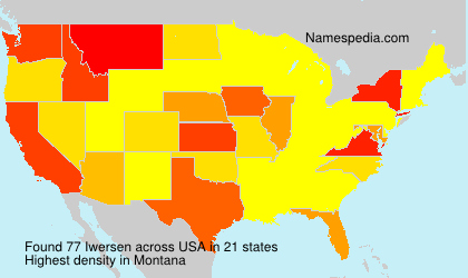 Surname Iwersen in USA