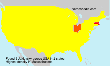Surname Jaklovsky in USA