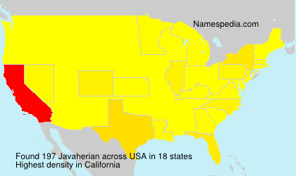Surname Javaherian in USA