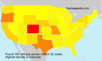 Surname Jeffryes in USA