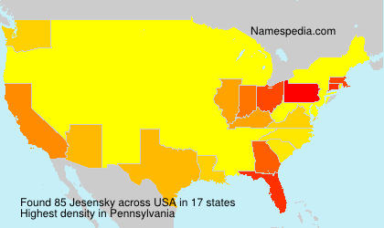Surname Jesensky in USA
