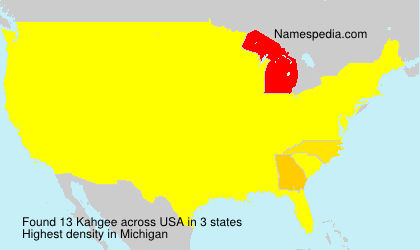 Surname Kahgee in USA