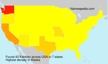 Surname Kahklen in USA