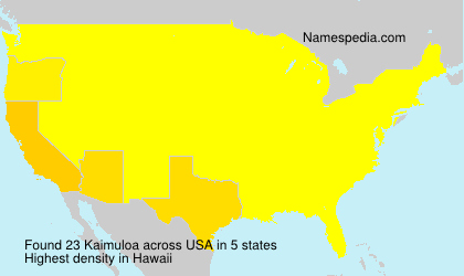 Surname Kaimuloa in USA