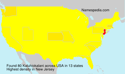 Surname Kaluhiokalani in USA