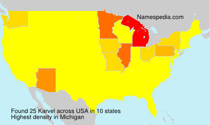 Surname Karvel in USA
