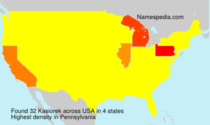 Surname Kasiorek in USA