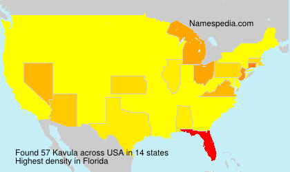 Surname Kavula in USA