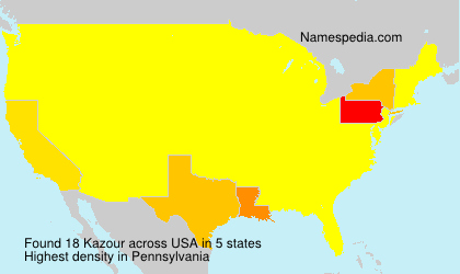 Surname Kazour in USA