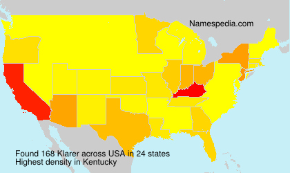 Surname Klarer in USA