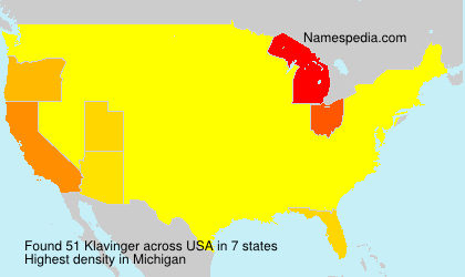 Surname Klavinger in USA