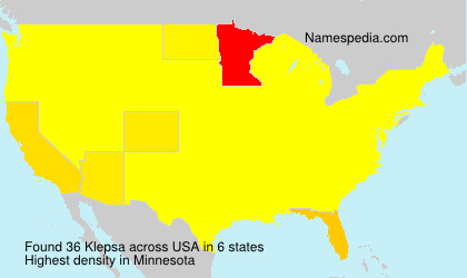 Surname Klepsa in USA