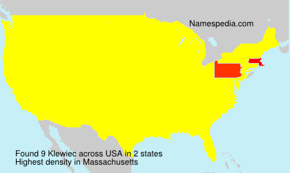 Surname Klewiec in USA
