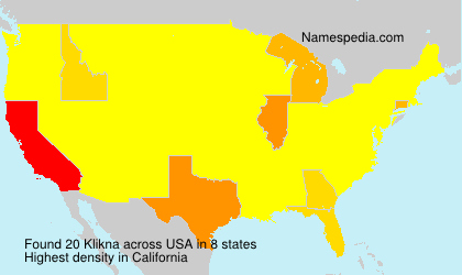 Surname Klikna in USA