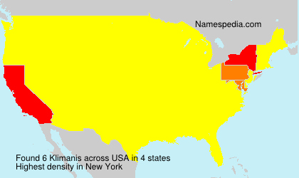 Surname Klimanis in USA
