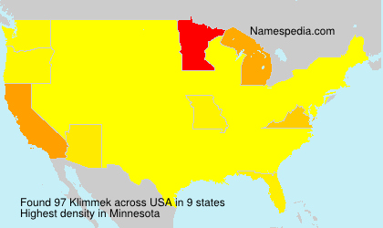 Surname Klimmek in USA