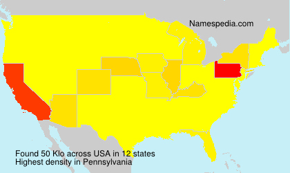 Surname Klo in USA