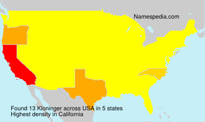Surname Kloninger in USA