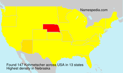 Surname Kohmetscher in USA