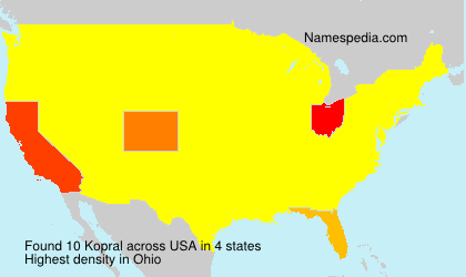 Surname Kopral in USA