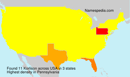 Surname Korlison in USA