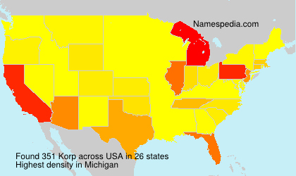 Surname Korp in USA
