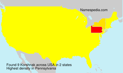 Surname Korshnak in USA