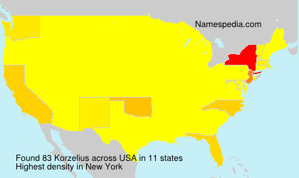 Surname Korzelius in USA