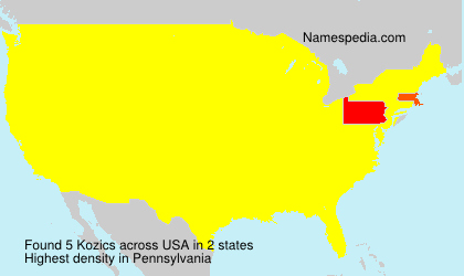 Surname Kozics in USA