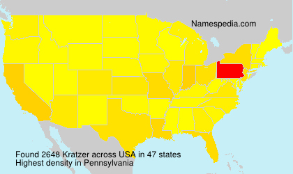 Surname Kratzer in USA