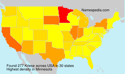 Surname Kriese in USA