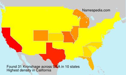 Surname Kronshage in USA