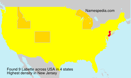 Surname Labette in USA