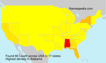 Surname Lavett in USA