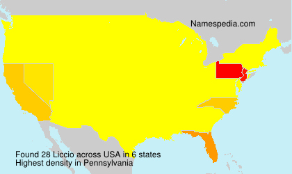 Surname Liccio in USA