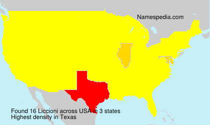 Surname Liccioni in USA