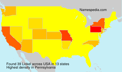 Surname Lickel in USA