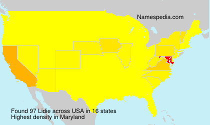 Surname Lidie in USA