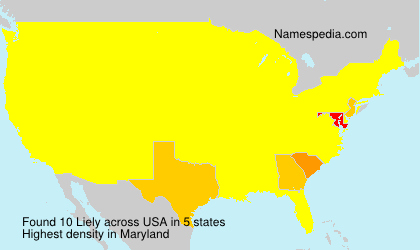 Surname Liely in USA