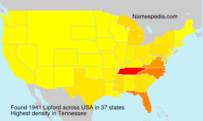 Surname Lipford in USA